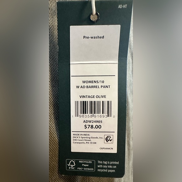 Alpine Design High-Rise Relaxed Leg Barrel Ankle Pant  - NWT - Picture 7 of 7